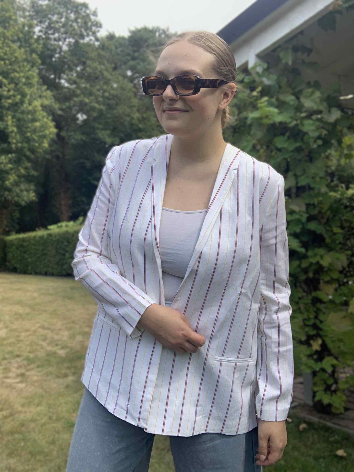 Linnen blazer met split