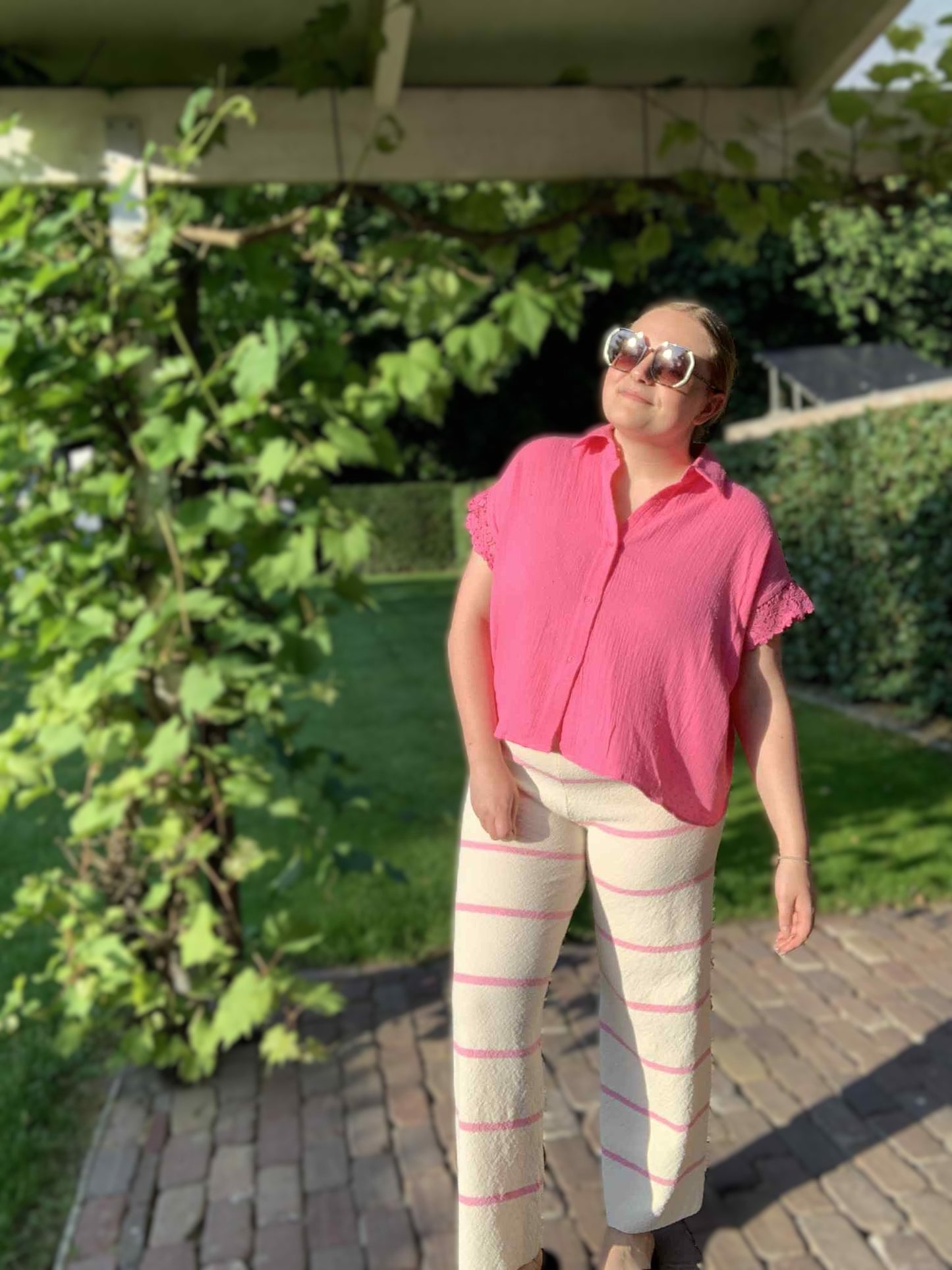 Stripped pants pink